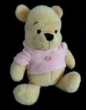 F1- DOUDOU PELUCHE DISNEY STORE WINNIE OURS POLO ROSE 1 BOUTON 20cm ETAT NEUF*