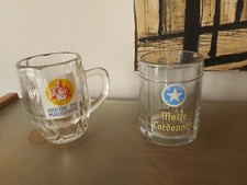 2 CHOPES EMAILLEES PUBLICITAITES , MOTTE CORDONNIER , BIERE DE MAUBEUGE