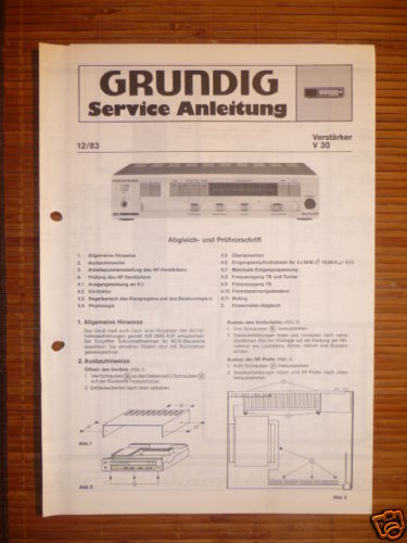 Service manuelle grundig 30 - manuelle,