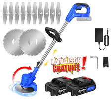 Débroussailleuse Électrique Sans Fil 21V Longueur Réglable, 2 Batterie Lithium e