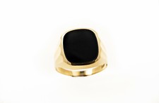 Chevalière Bague pour Hommes Onyx 14 Carat 585 or Jaune Taille 65 4,8 Grammes
