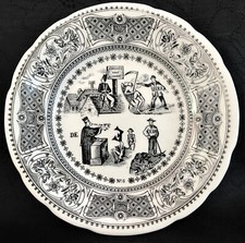 GIEN - ASSIETTE PARLANTE série RÉBUS n° 6