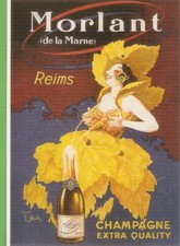 J.STALL carte postale Champagne MORLANT(Reims)  (alcool) -DESSIN : femme tétons
