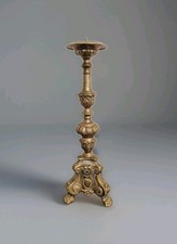 Ancien Pique Cierge en  bronze Église , Autel XIX  Bougeoir , baroque tripode 