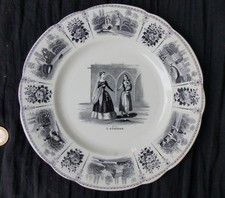 Assiette XIXème "L'Aumône"