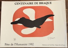 affiche en lithographie de Georges Braque Exposition Fête De L’Humanité 1982