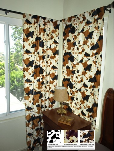 Western curtains cow print - western, or