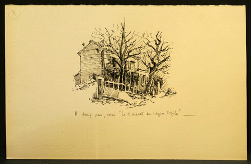 Dessin vers 1950 lapin à - vers,