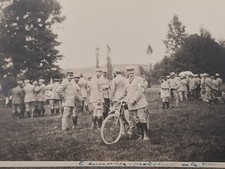 Rare Photo Poilu Aumonier Protestant Poilu 1914 Kepi Velo