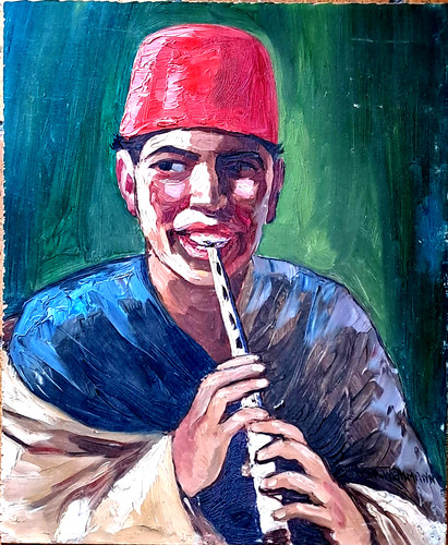 Ancien tableau huile panneau - ancien, huile/panneau