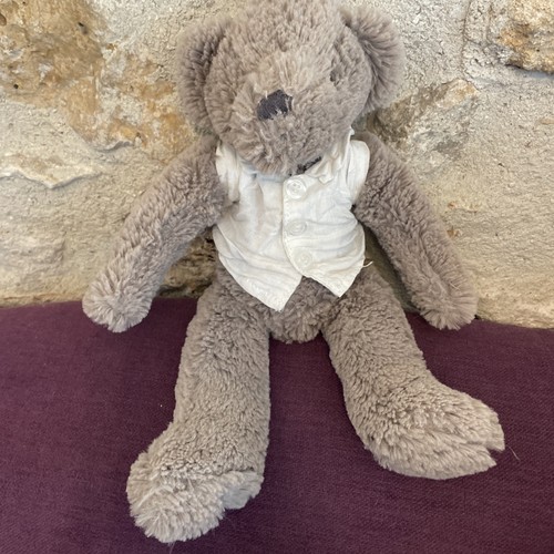 Doudou peluche ours gris - l1/,