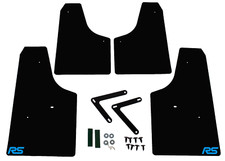 Ford Focus Rs Mk2 Bavette Garde Boue en Noir avec Bleu Rs Logo - 4mm PVC Msa