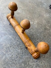 Ancien porte manteau mural bois à 3 patères,vintage