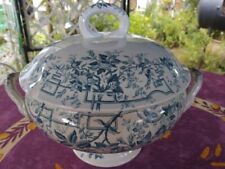 Soupière Légumier T Fénal Badonviller Modèle Roses Déco Floral Roses Bleues 31cm