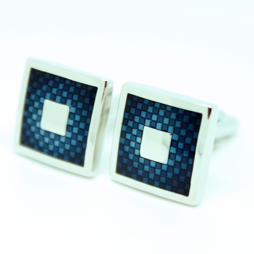 Boutons manchette bleus - manchette,