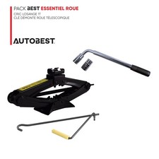 Pack BEST ESSENTIEL ROUE Cric losange 1t et clé démonte roue télescopique
