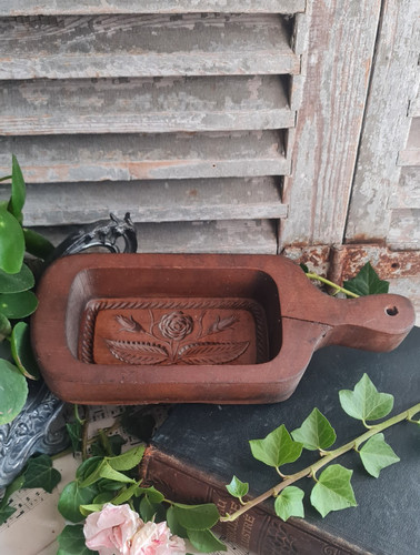 Ancien moule beurre bois - beurre,