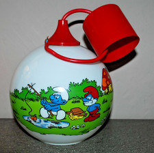 ANCIENNE LAMPE SCHTROUMPF EN VERRE DE LA MARQUE BELOKAPI / PEYO .