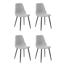 Lot de 4 Chaises en Tissu "Tyka" 85cm Gris