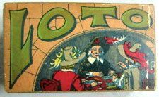 Ancienne boîte en bois Loto Bingo Mousquetaires 89 pions + 30 cartons de jeu