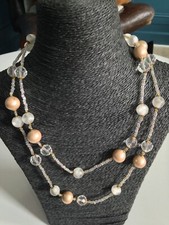 ancien Beau collier Vintage Boule Facette