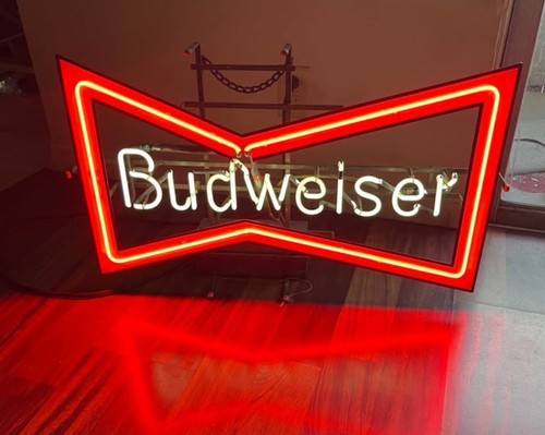 Rare budweiser bow tie neon - bow,