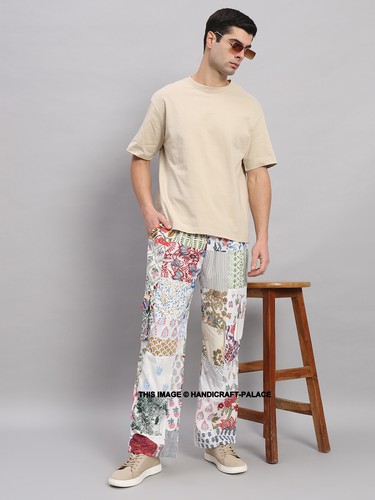 Homme blanc patchwork - homme, pantalon