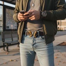 Argent Métal Hommes Boucle