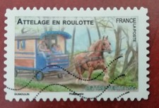 Timbre attelage roulotte - timbre, de