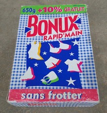 vintage ancien  paquet vide lessive bonux  rapid main