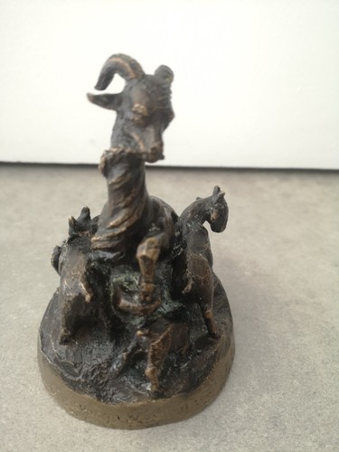 Sculpture bronze chevre - , et