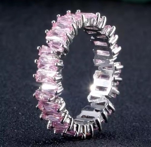 Pink baguette cut - baguette, cz