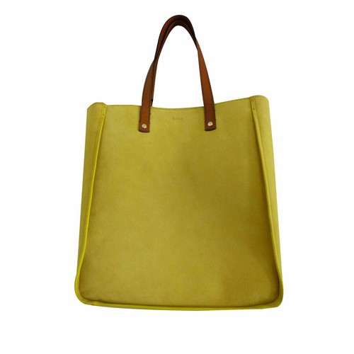 Sac shopping cuir jaune pablo - sac,