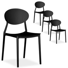 Chaise jardin soleil Noir Chaises design cuisine lot de 4 empilable Homestyle4u