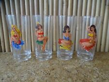 Verre Pin Up Femme Sexy tenue charme Tiki Bar rétro vintage 70 80s Reims France