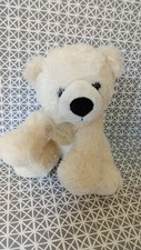 Peluche doudou ours polaire blanc crème yeux durs 25 cm assis Histoire d'Ours