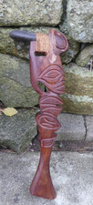 Casse Tête Océanie Pierre bois ile Maurice Tahiti manche sculpté d'un TIKI 41,5c
