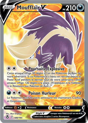 Carte pokémon moufflair - carte, moufflair-v