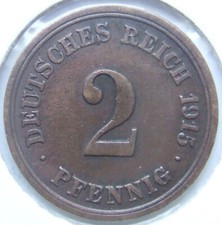 Pièce Allemande Empire Allemand 2 Pfennig 1915 F En Very Fine