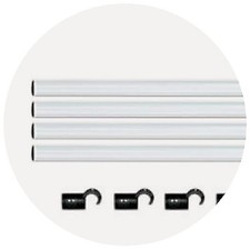 HOMEBOX - Barres De Fixation 120CM Diamètre 22MM + Nr. 8 Crochets Spacebooster