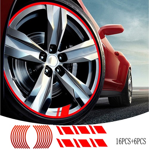 Red reflective car wheel - red,