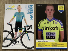 CYCLISME 2 cartes JESPER HANSEN (TINKOFF Saxo bank 2015 + Astana 2017)