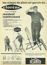 publicité Advertising 0121 1960  Plianfer  sièges pein air Clorène Rhovyl