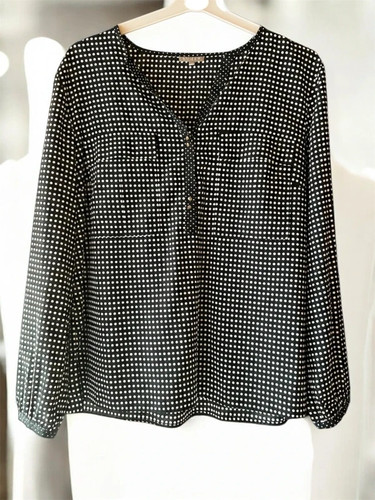 Chemise noir pois blancs - chemise,