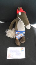 doudou peluche loup marron gris maillot de bain casquette AUZOU 31cm