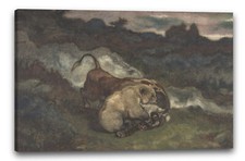 Toile/Cadres Antoine-Louis Barye - Ours tuant un taureau