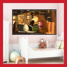 AFFICHE TOILE POSTER PHOTO FIGURINE MASHA ET MICHKA OURS CHAMBRE DECO ENFANT DVD