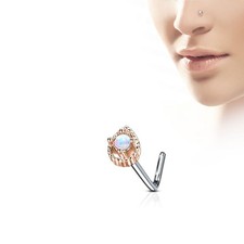 Piercing nez tige en L larme