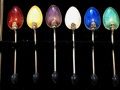 Lot cuillères en argent - de, 6