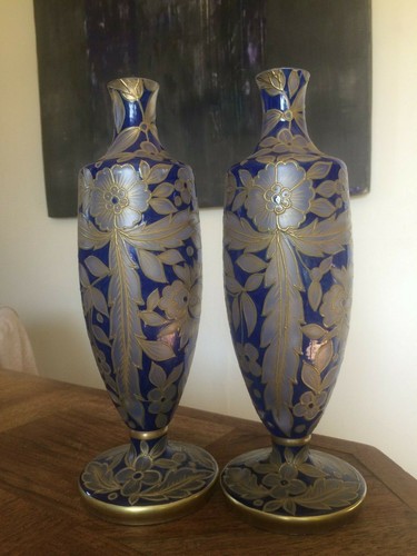 Jolie paire vases - de, verre